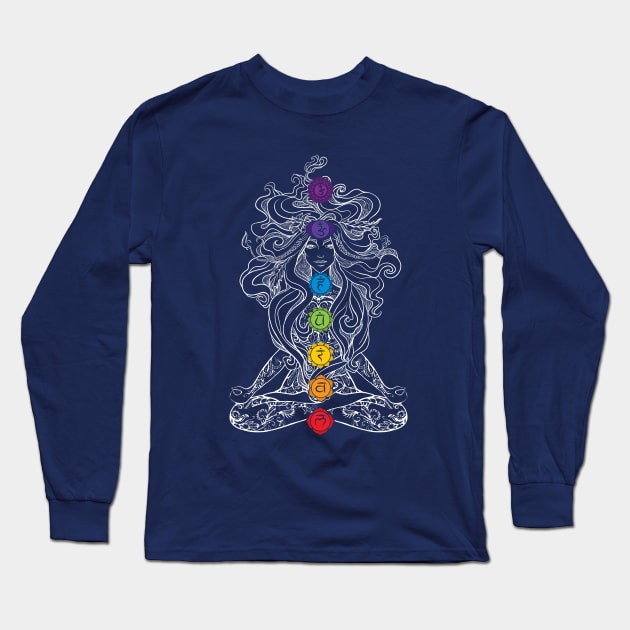 Divine Feminine Chakra Goddess Long Sleeve T-Shirt by Nirvanax Studio